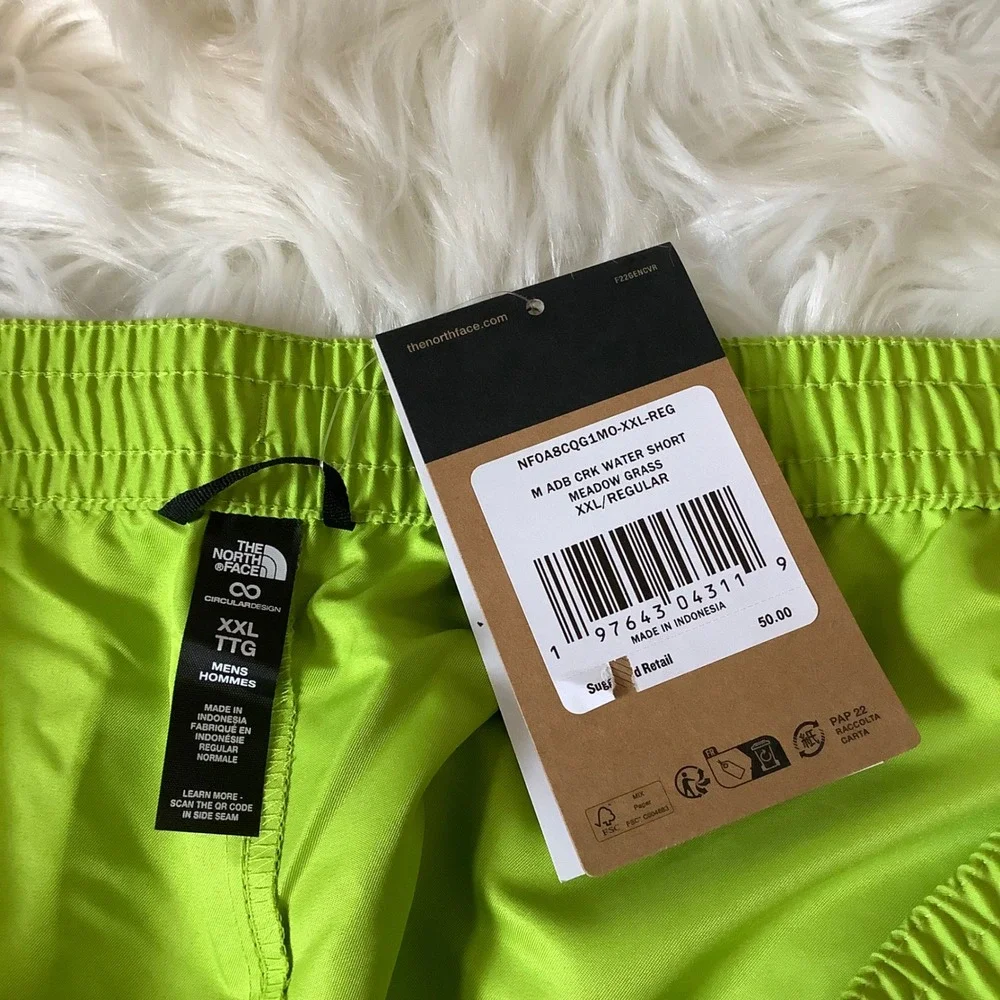 The North Face Mens ADB Class V Water Shorts Meadow Grass Green‎ XXL NF0A8CQG1MO